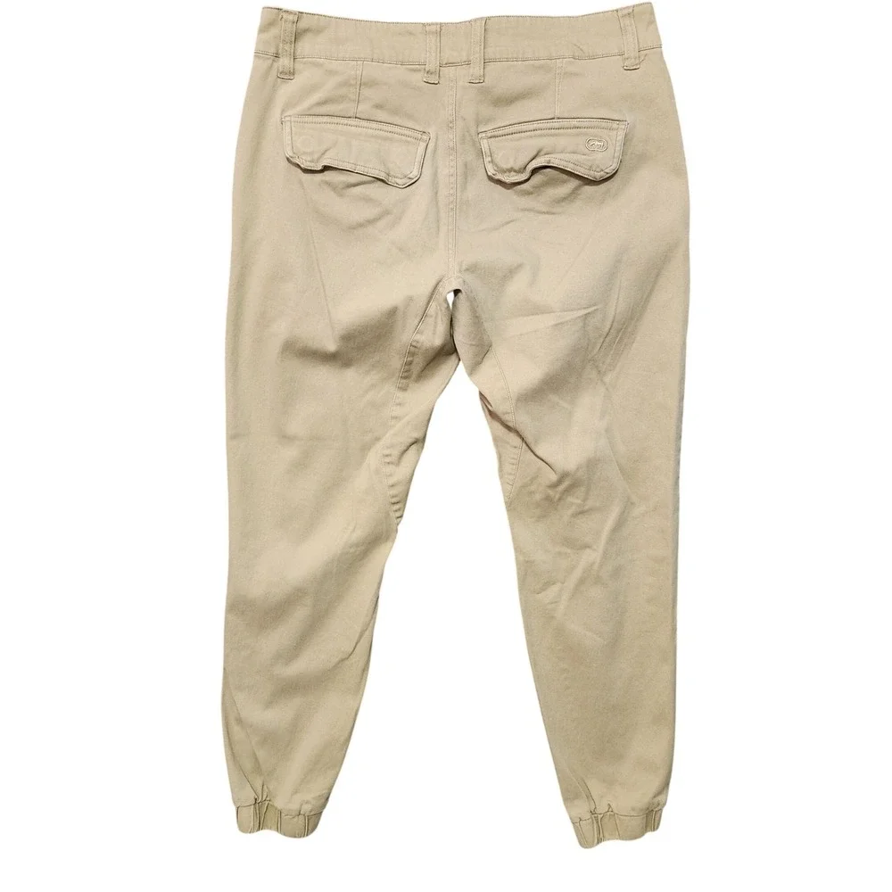 Ecko Unltd Mens Khaki Jogger Pants‎ Size 32 Tan Twill Tapered Streetwear Casual